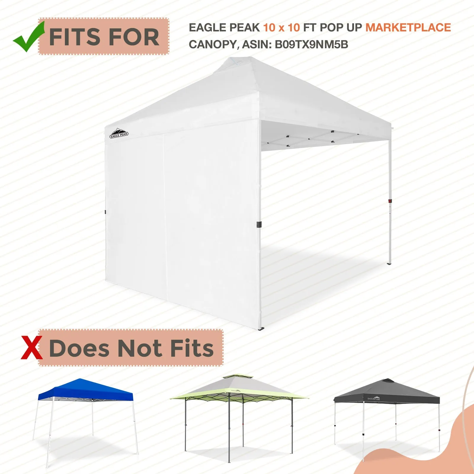 Sunwall / Sidewall for 10 x 10 ft Commercial Pop Up Canopy Tent