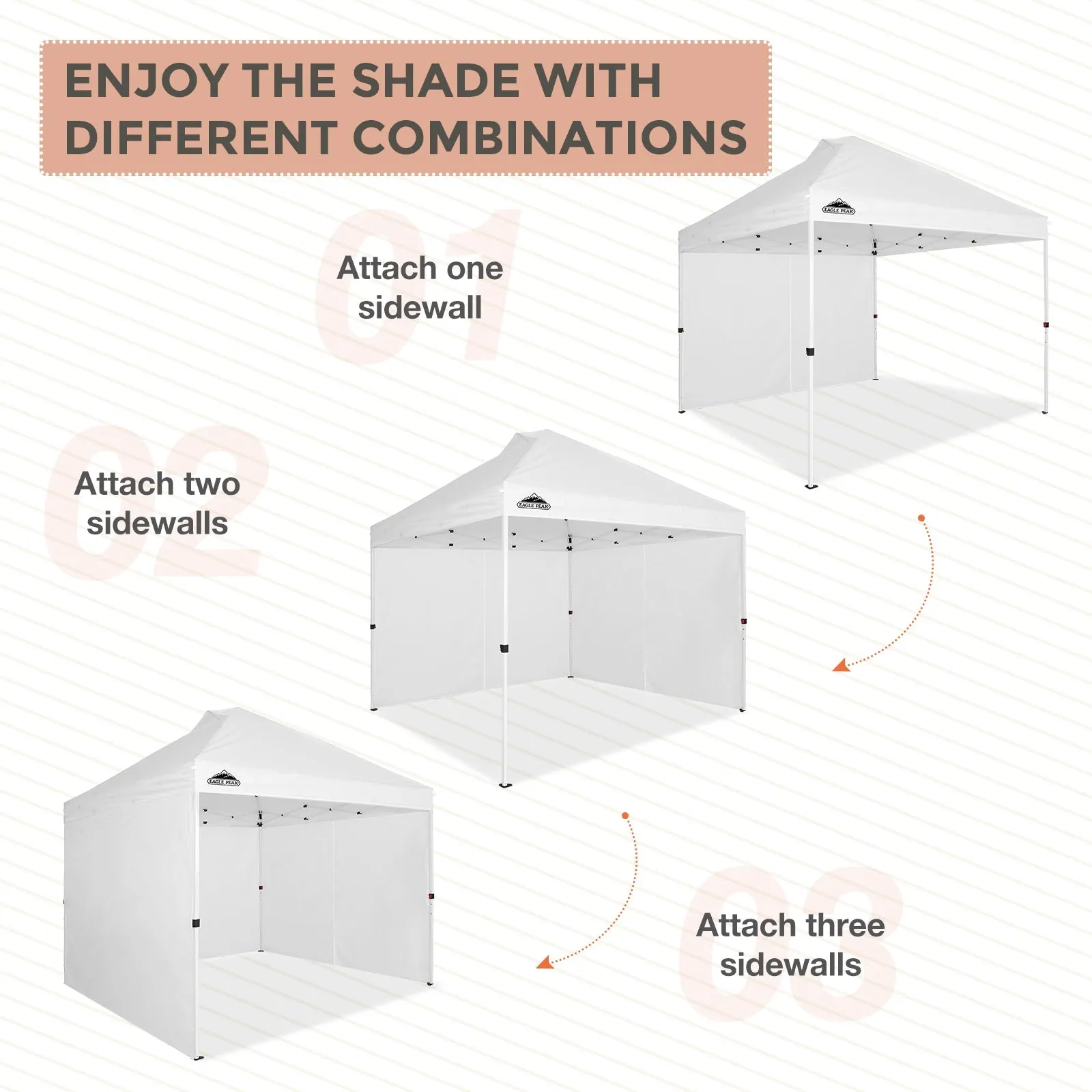 Sunwall / Sidewall for 10 x 10 ft Commercial Pop Up Canopy Tent