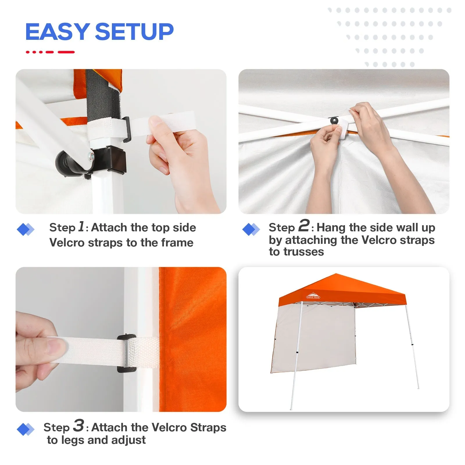 Sunwall / Sidewall for 10x10 Slant Leg Canopy Only, 1 Sidewall
