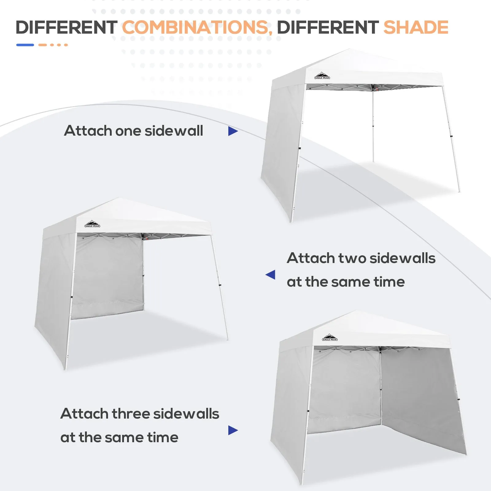 Sunwall / Sidewall for 10x10 Slant Leg Canopy Only, 1 Sidewall
