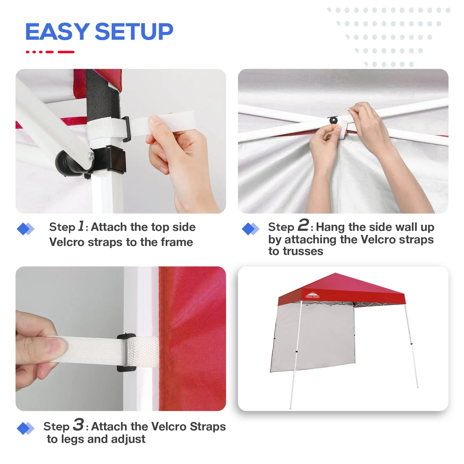 Sunwall / Sidewall for 10x10 Slant Leg Canopy Only, 1 Sidewall