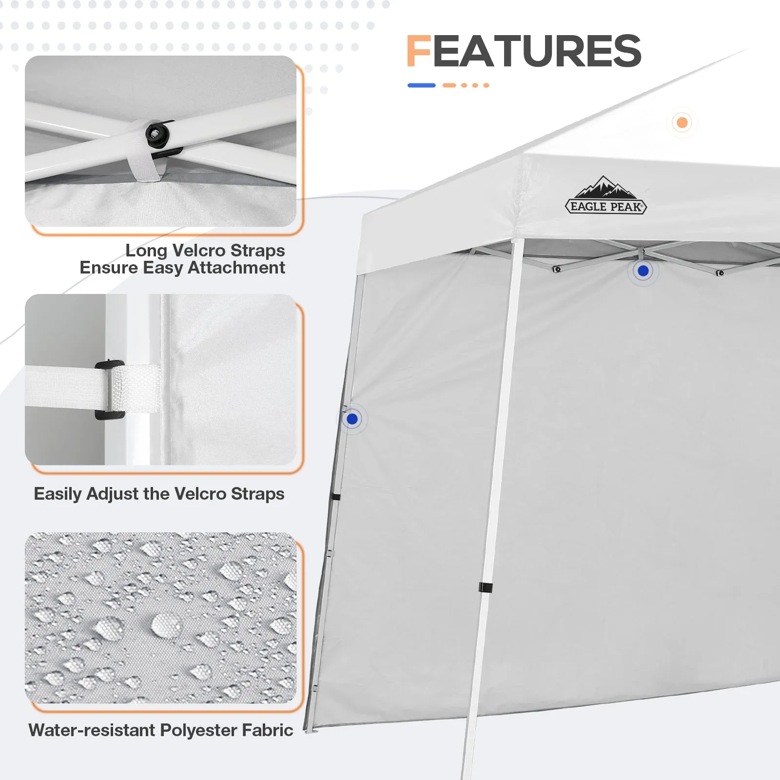 Sunwall / Sidewall for 10x10 Slant Leg Canopy Only, 1 Sidewall