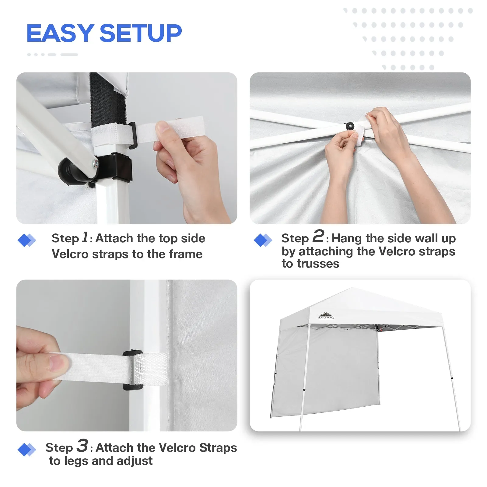Sunwall / Sidewall for 10x10 Slant Leg Canopy Only, 1 Sidewall