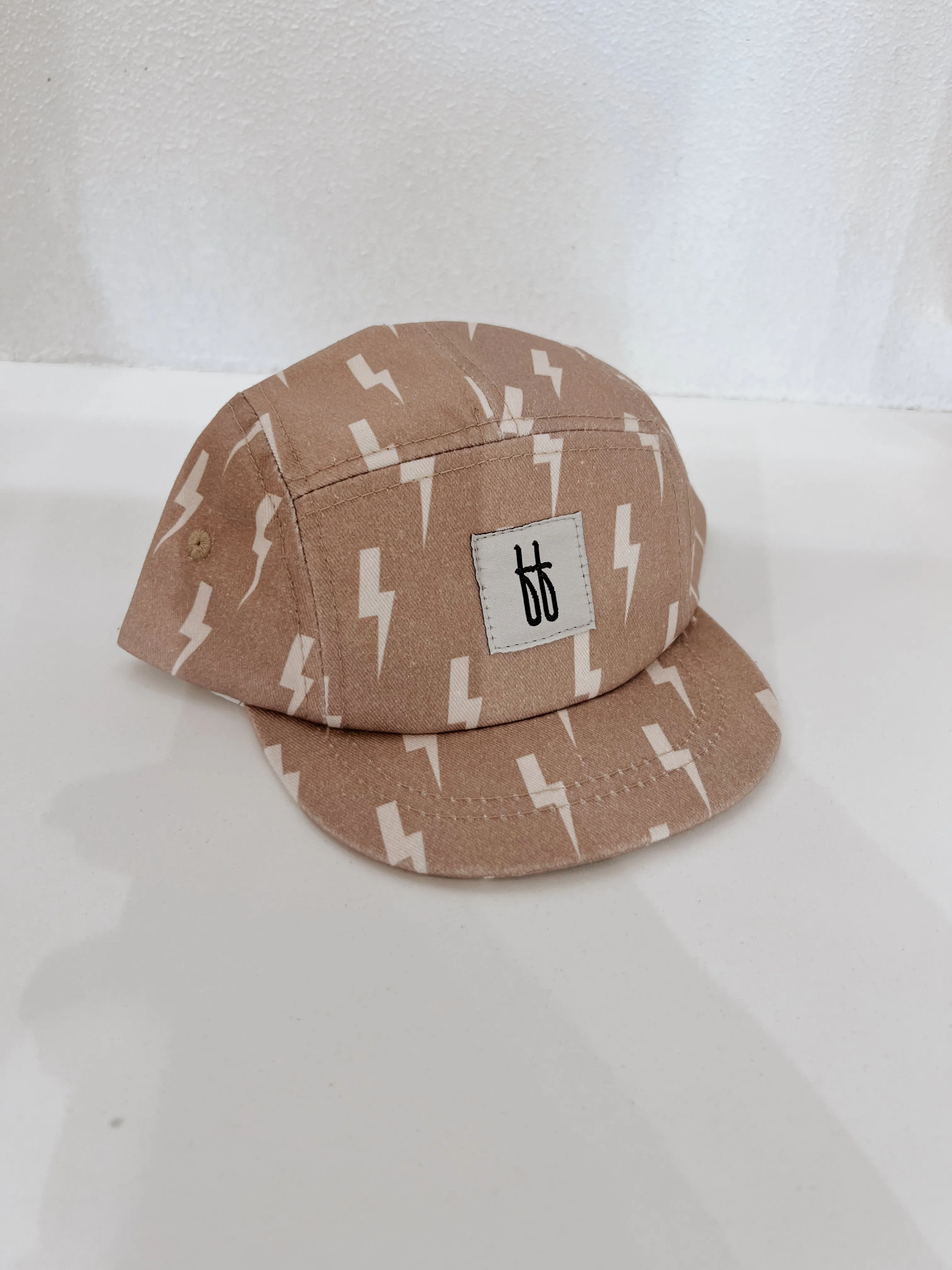 Tan & Cream Lightning Bolt  | Snap Back Five-Pannel