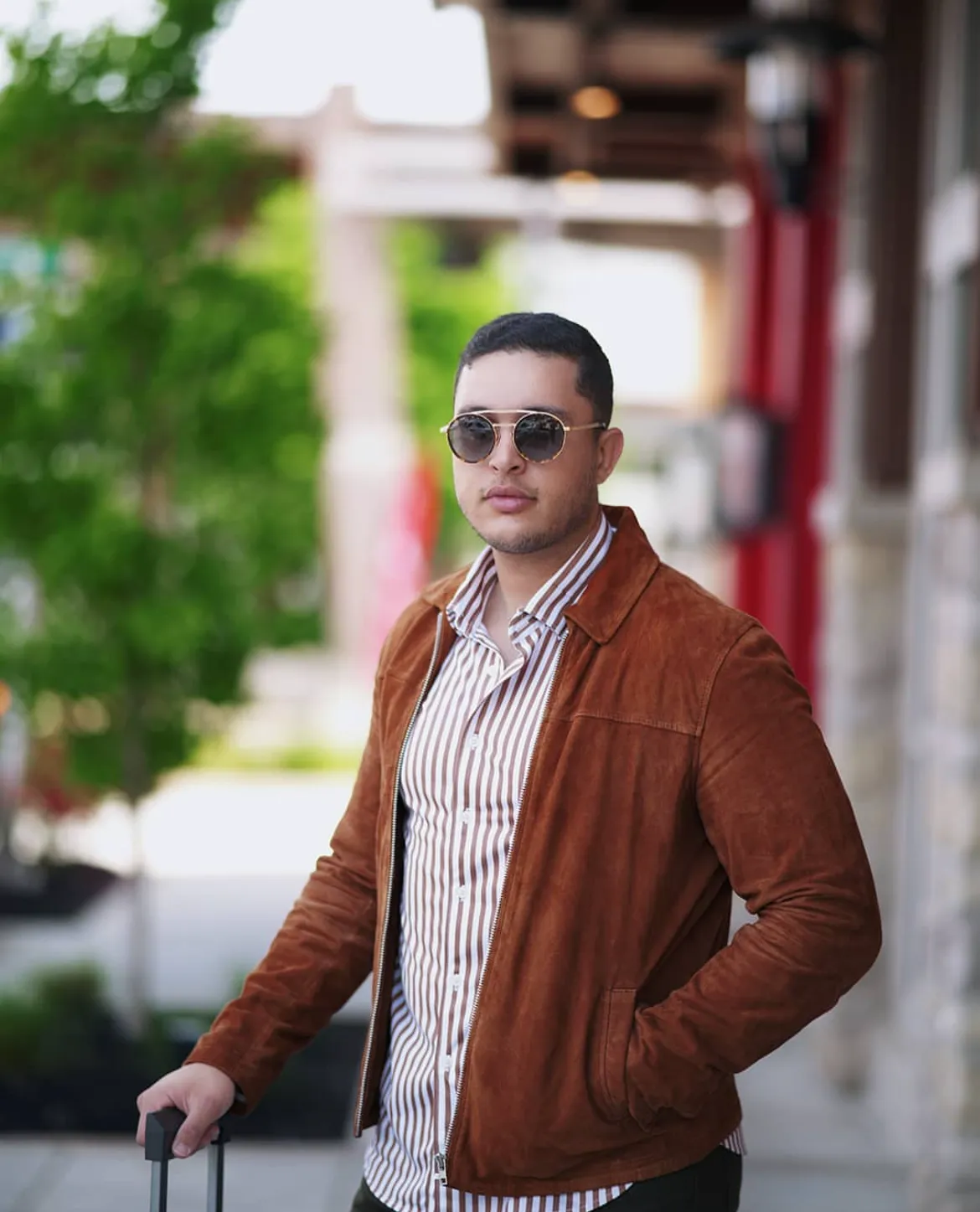 The Go Big Stripe Long Sleeve Tech Shirt Espresso