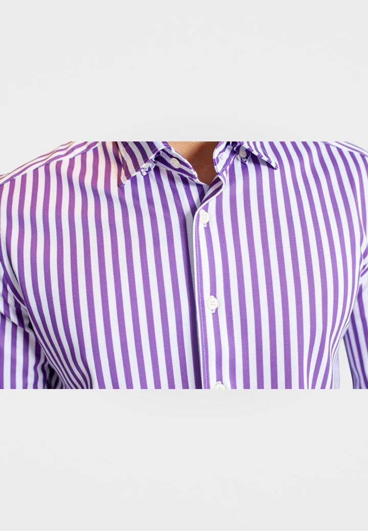 The Go Big Stripe Long Sleeve Tech Shirt Grape