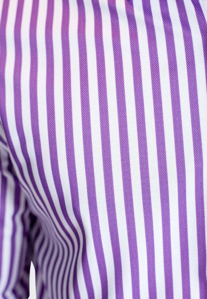 The Go Big Stripe Long Sleeve Tech Shirt Grape