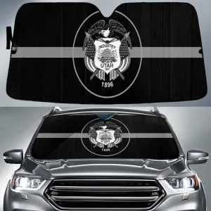 Utah Flag Thin Grey Line Printed Car Sun Shades Cover Auto Windshield Coolspod