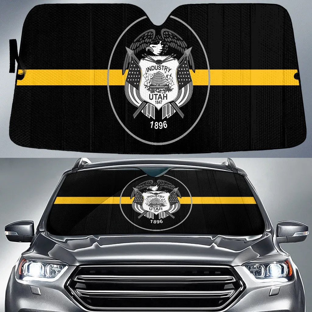 Utah Flag Thin Yellow Line Printed Car Sun Shades Cover Auto Windshield Coolspod