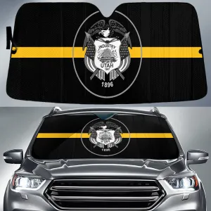 Utah Flag Thin Yellow Line Printed Car Sun Shades Cover Auto Windshield Coolspod