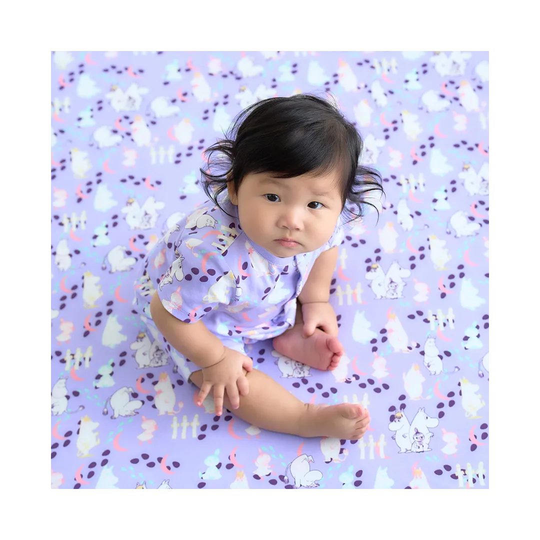 Vauva x Moomin All-over Print Short Sleeves Romper (Purple)