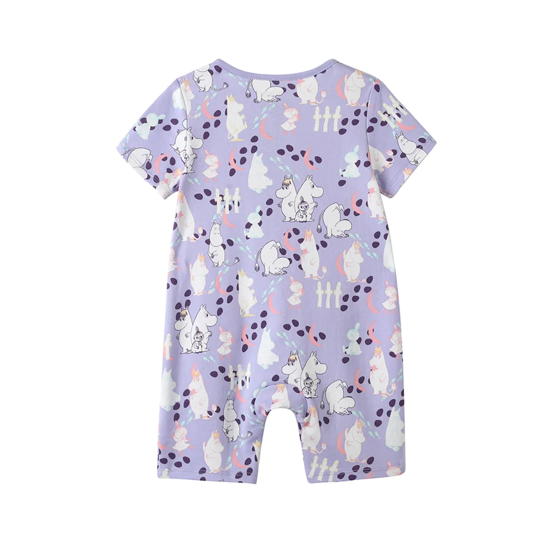 Vauva x Moomin All-over Print Short Sleeves Romper (Purple)