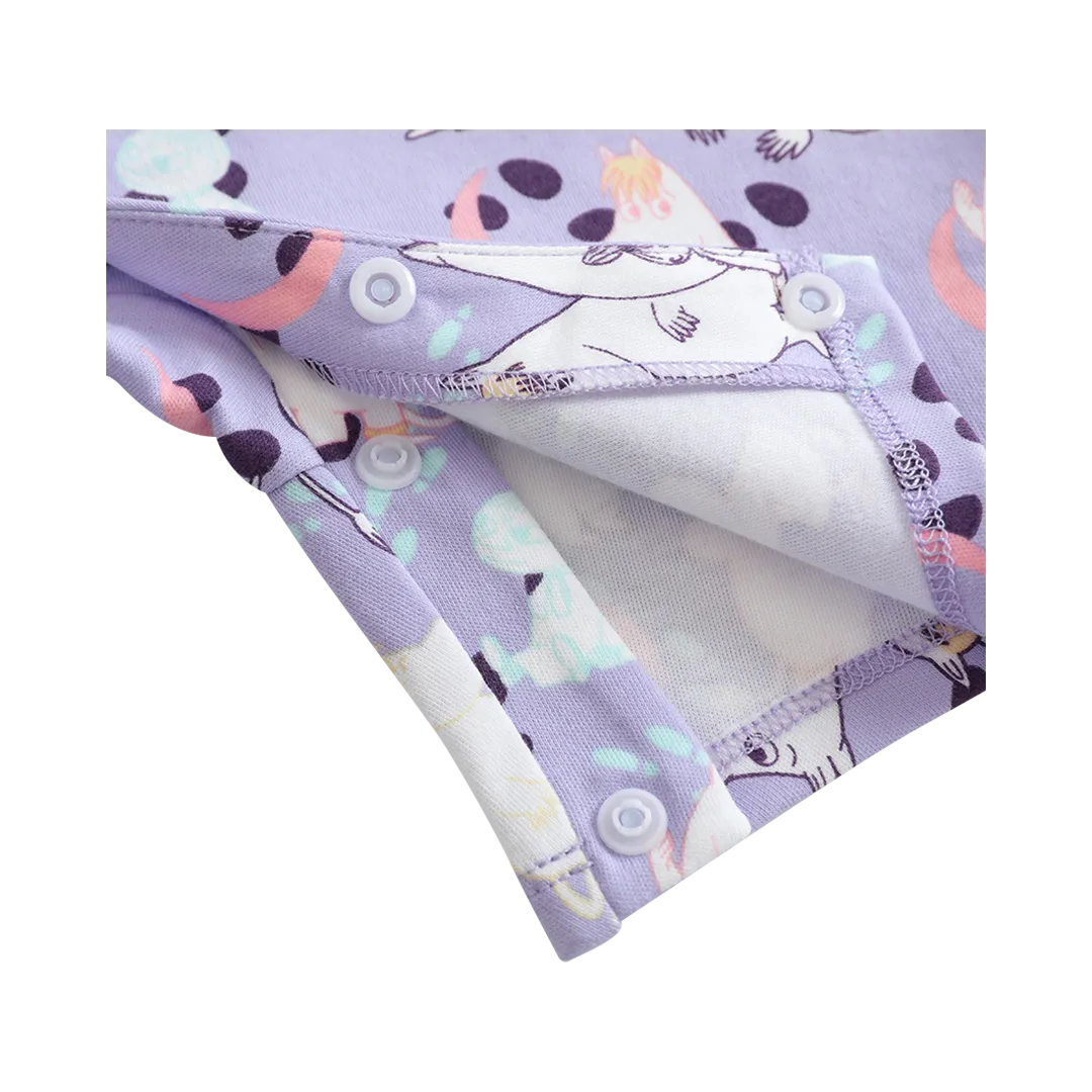Vauva x Moomin All-over Print Short Sleeves Romper (Purple)