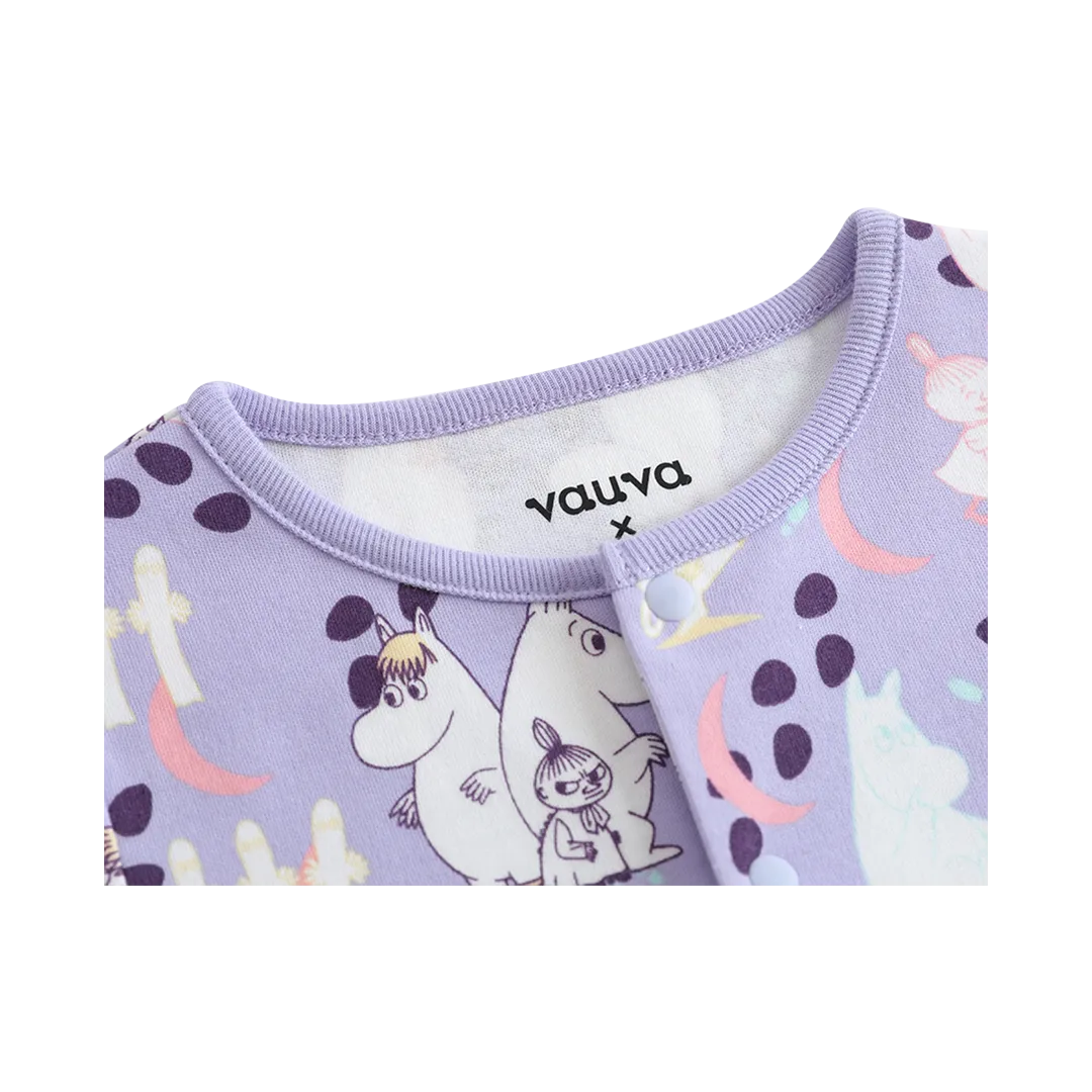 Vauva x Moomin All-over Print Short Sleeves Romper (Purple)
