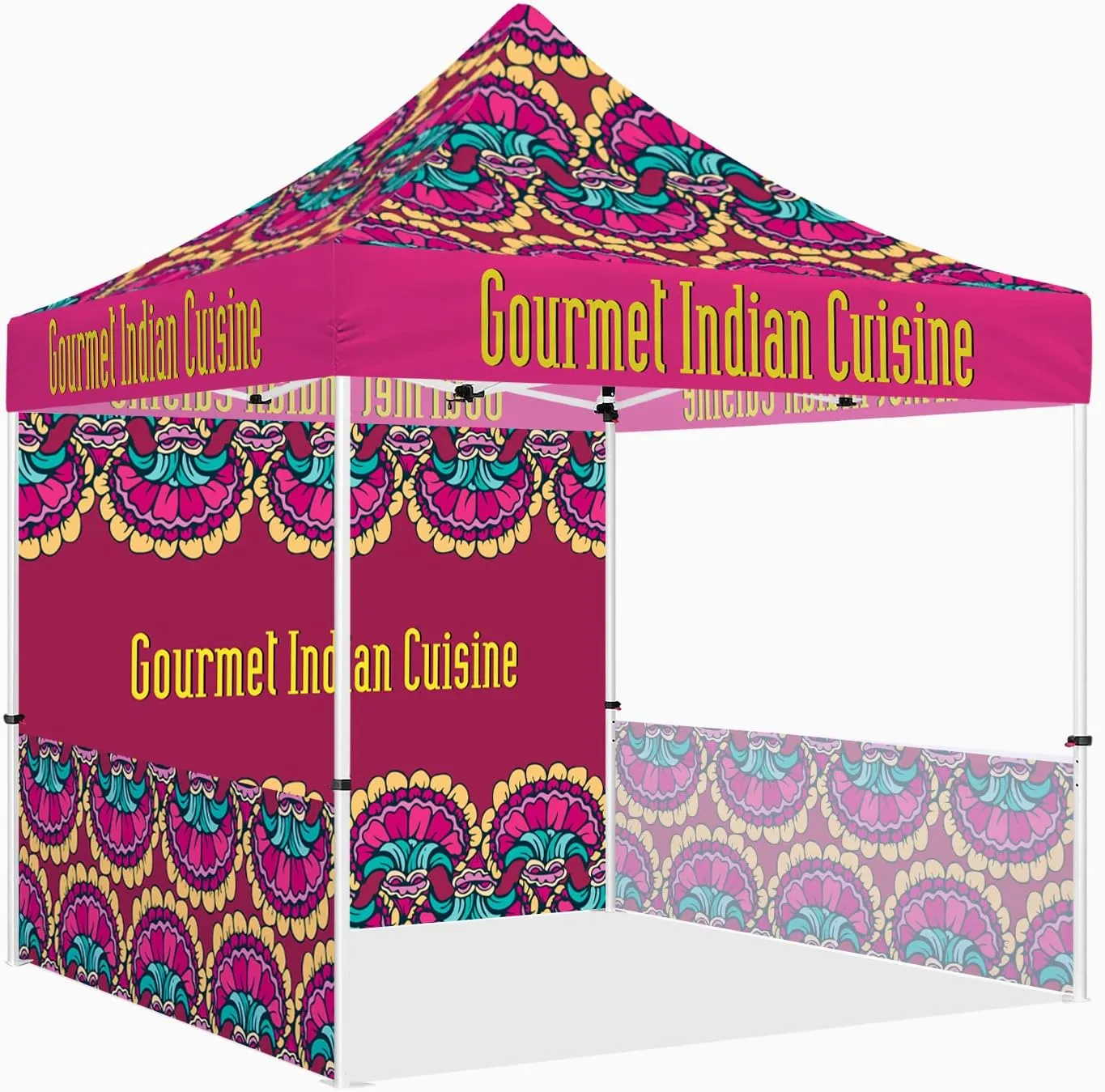 Vendor Tents-ABLEM8CANOPY Gourmet Indian Cuisine 10x10 Canopies Pop Up Tent