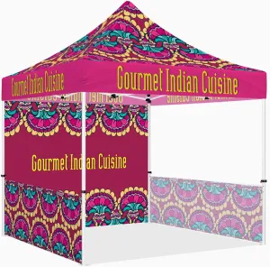 Vendor Tents-ABLEM8CANOPY Gourmet Indian Cuisine 10x10 Canopies Pop Up Tent