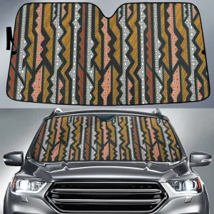 Vintage Ancient Aztec Pattern Straight Line Car Sun Shades Cover Auto Windshield Coolspod