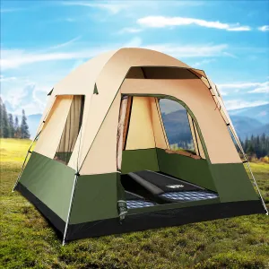 Weisshorn Family Camping Tent 4 Person Hiking Beach Tents Green
