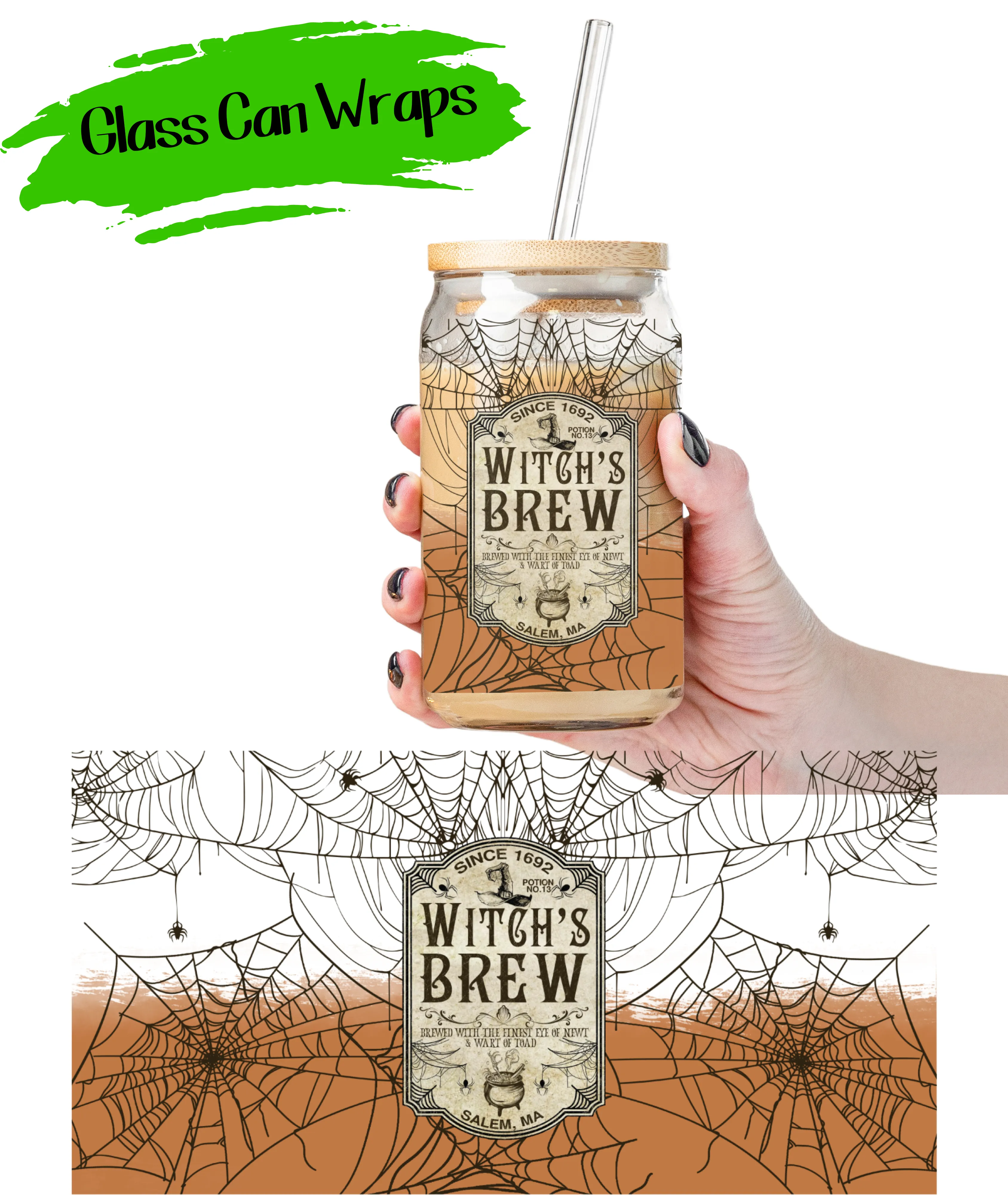 Witches Brew Wrap for 16/20 oz Cups - UV DTF or Sublimation (SHIPS IN 3-7 BUS DAYS)