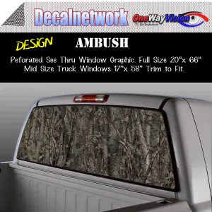 Woodland camo Window Graphic Perforated rear window film truck Suv glass